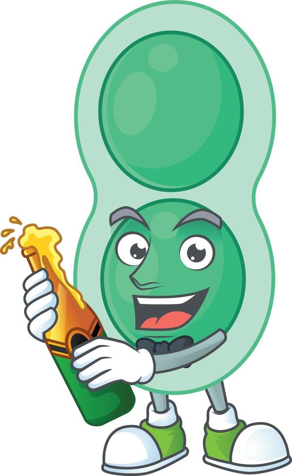 Cartoon character of green streptococcus pneumoniae vector