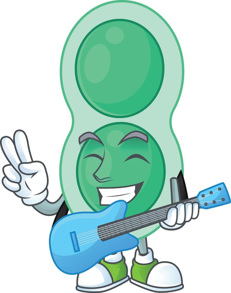 dibujos animados personaje de verde estreptococo pneumoniae vector