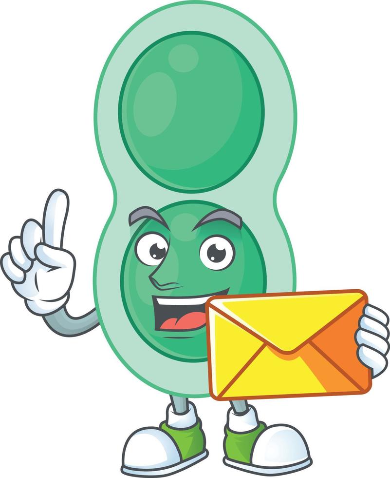 Cartoon character of green streptococcus pneumoniae vector