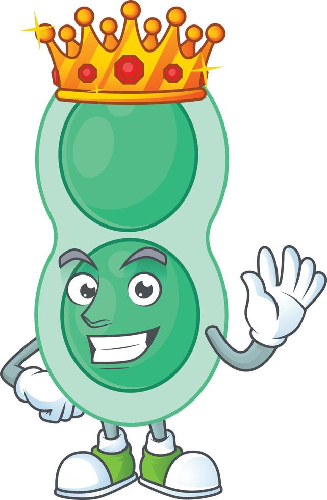 Cartoon character of green streptococcus pneumoniae vector