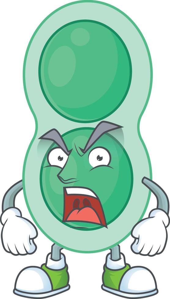 Cartoon character of green streptococcus pneumoniae vector
