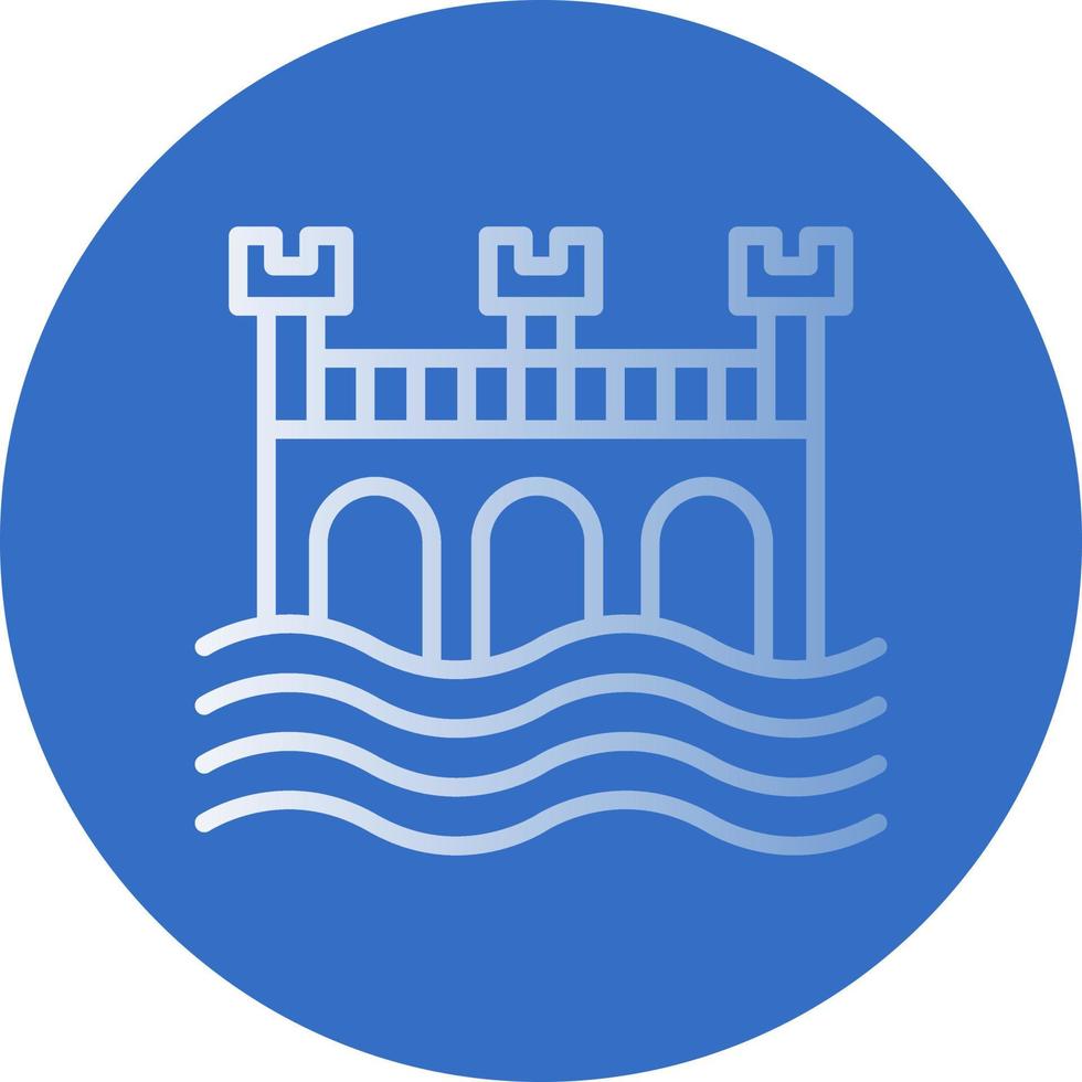 Water Bridge Vector Icon Design
