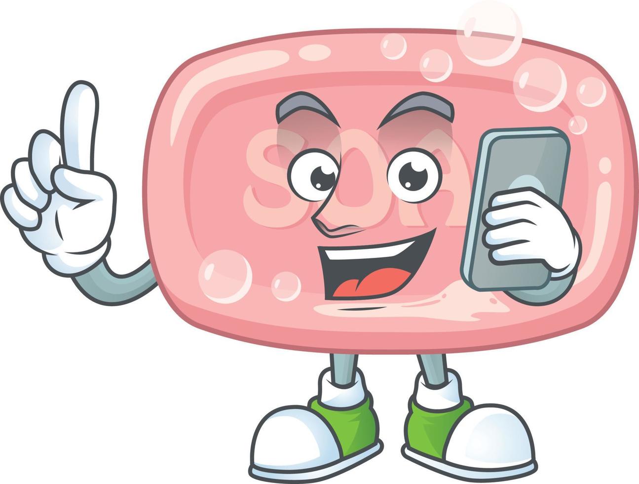 Pink soap Cartoon character vector