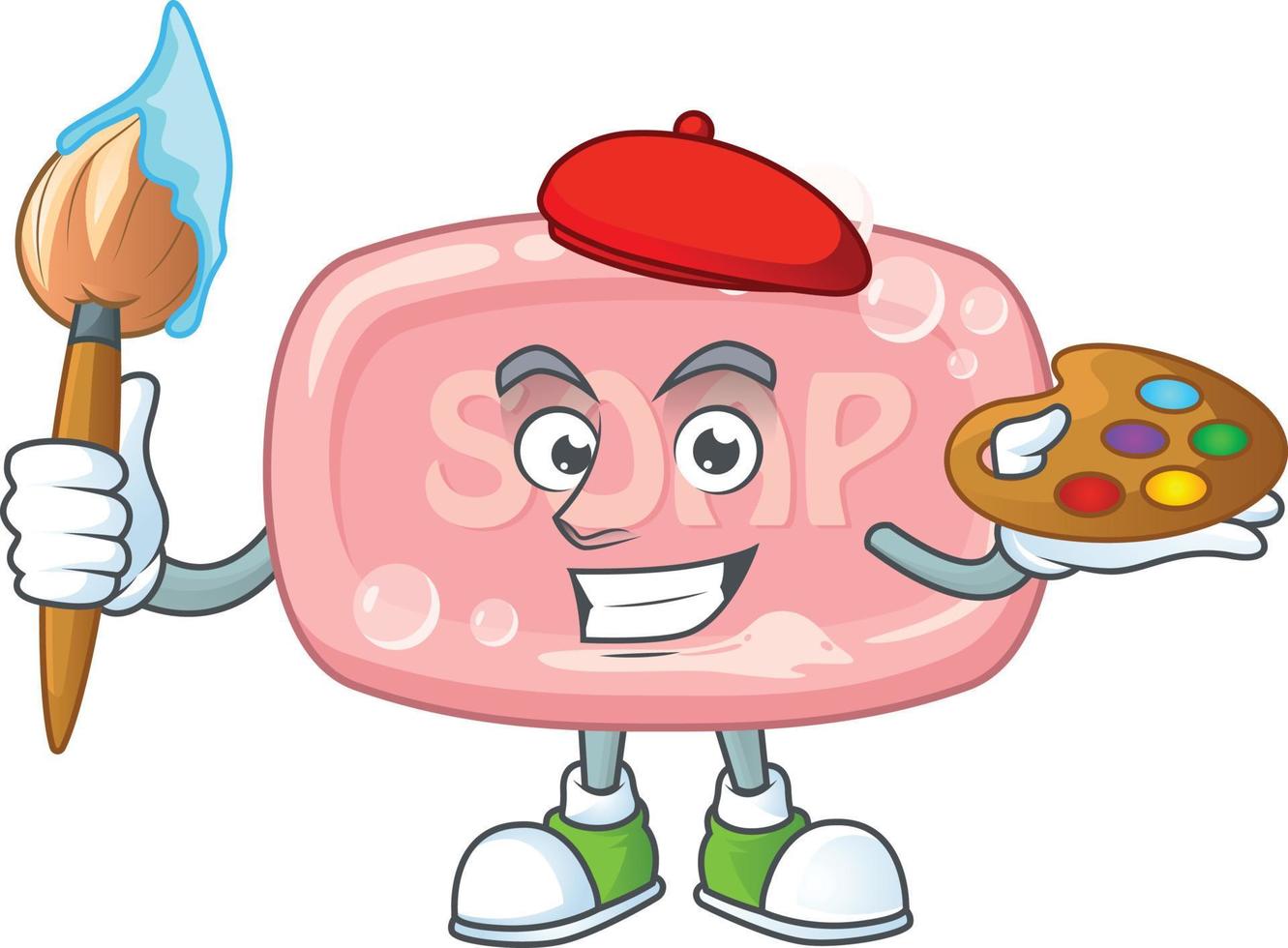 Pink soap Cartoon character vector