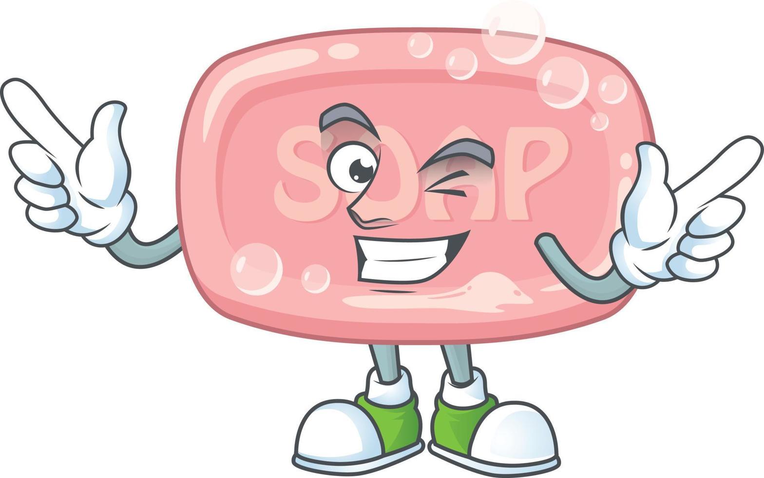 Pink soap Cartoon character vector