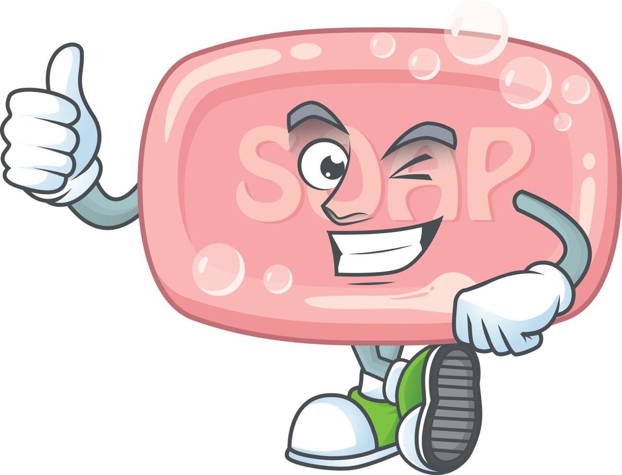 Pink soap Cartoon character vector