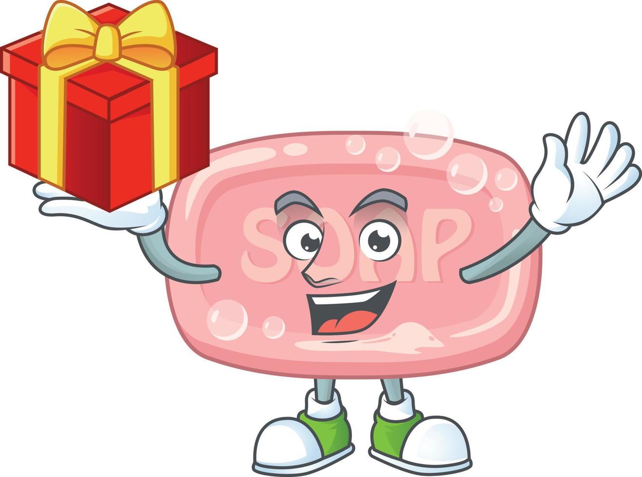 Pink soap Cartoon character vector