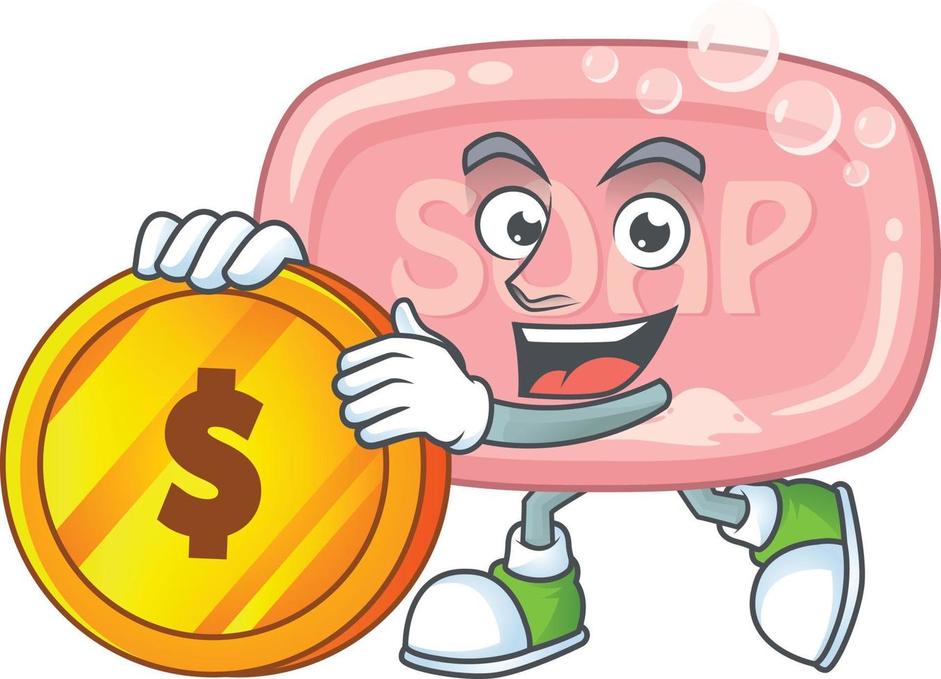 Pink soap Cartoon character vector