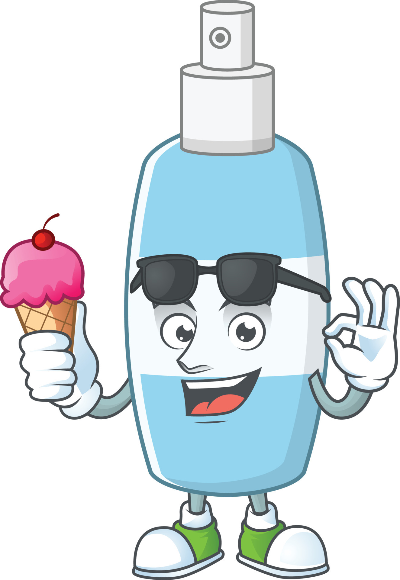 Spray hand sanitizer Cartoon character 21293318 Vector Art at Vecteezy