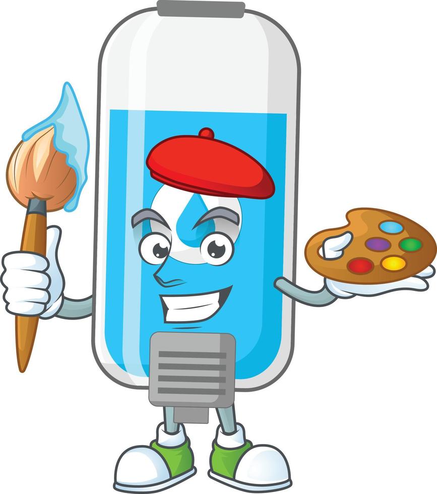 Wall hand sanitizer Cartoon character vector