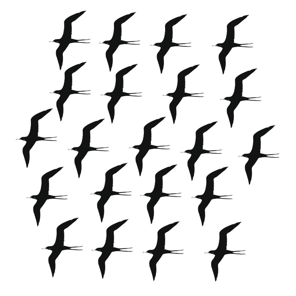 Birds flock flying in sky vector