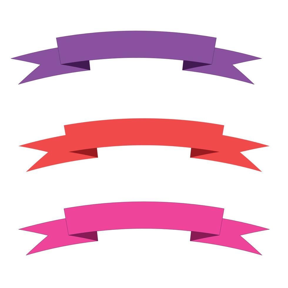 Voilet, Red and pink ribbon label icon vector