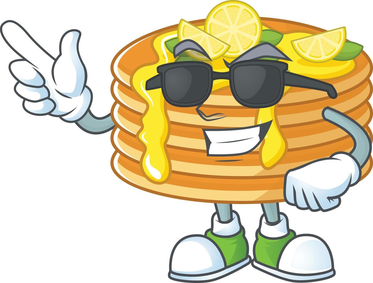 Lemon cream pancake Cartoon character vector