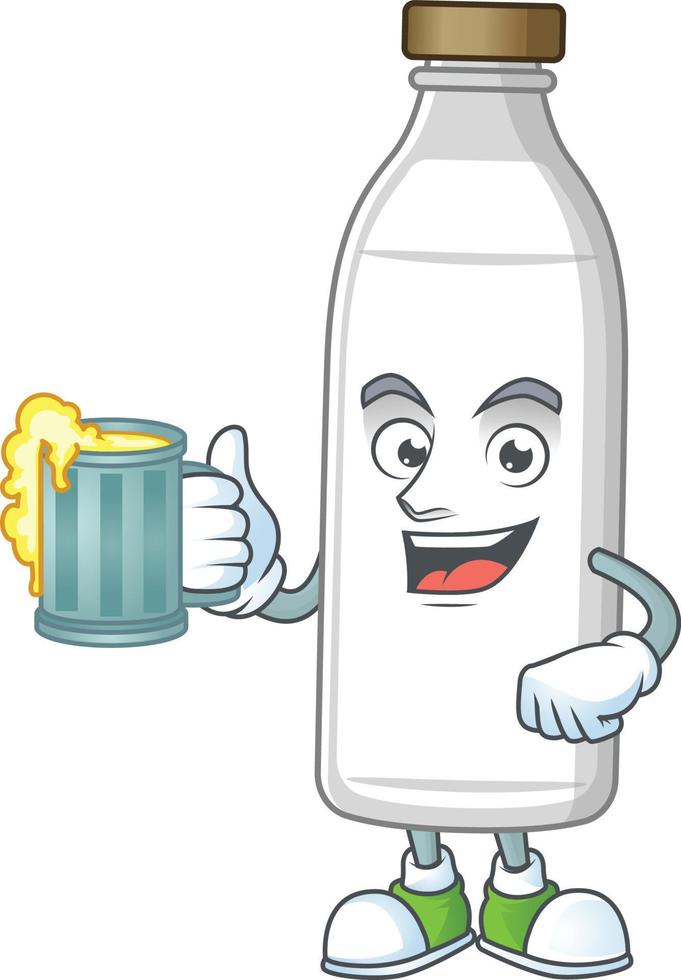 Milk bottle Cartoon character vector