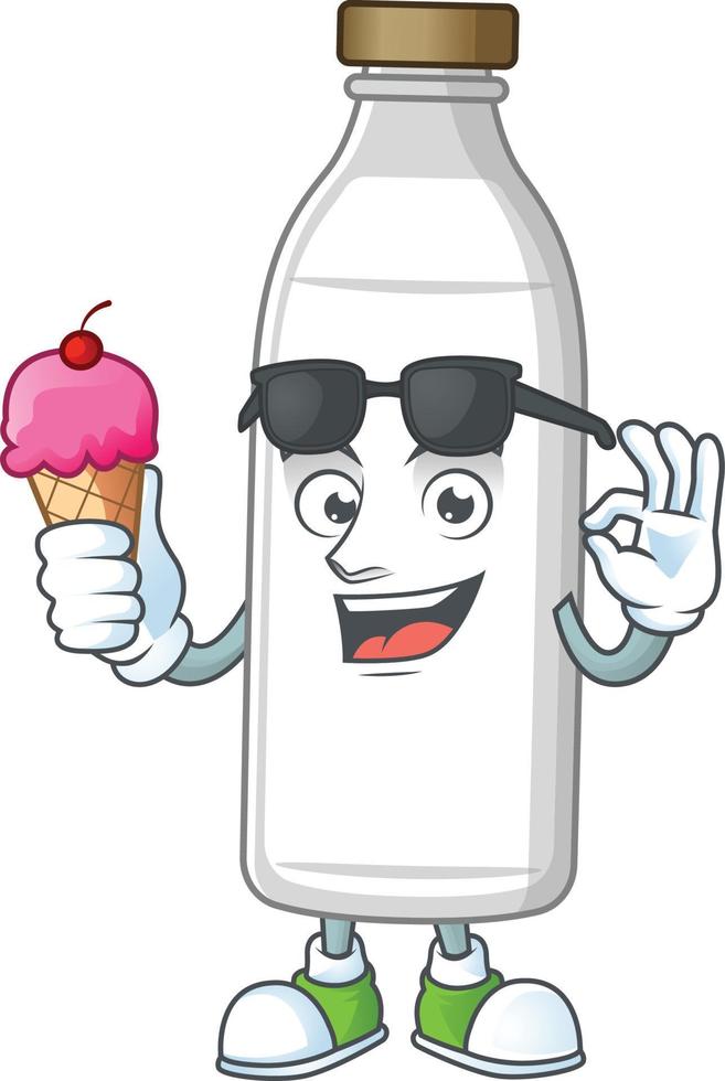 Leche botella dibujos animados personaje vector