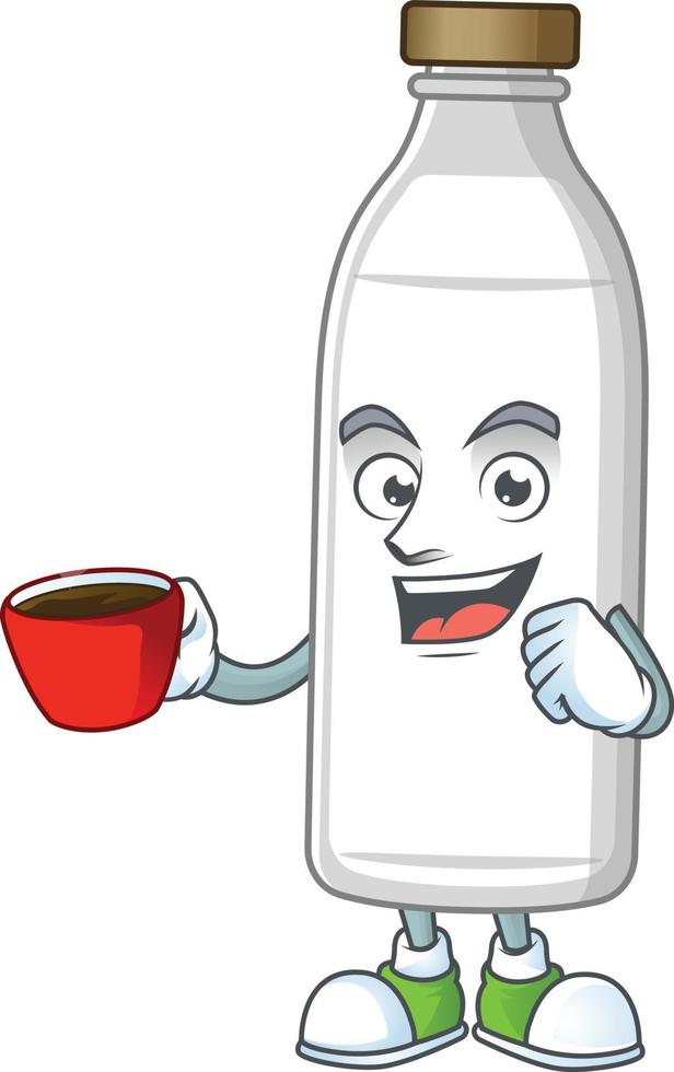 Leche botella dibujos animados personaje vector