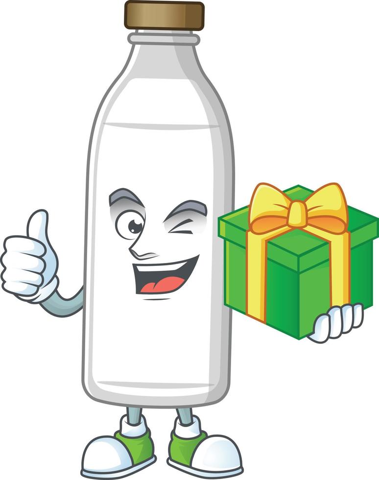 Leche botella dibujos animados personaje vector