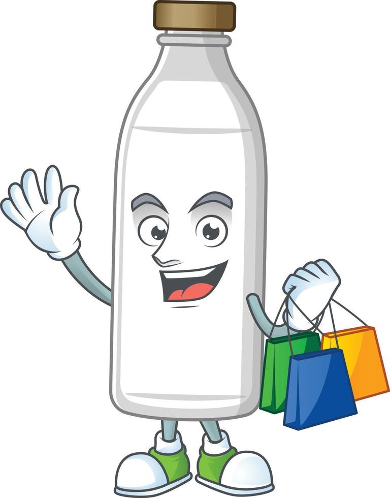 Leche botella dibujos animados personaje vector