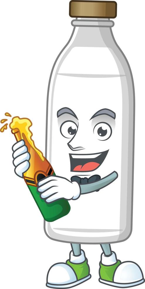 Milk bottle Cartoon character vector