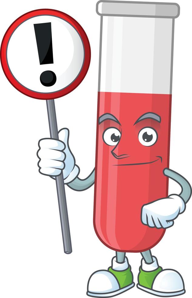 Red test tube Cartoon character vector