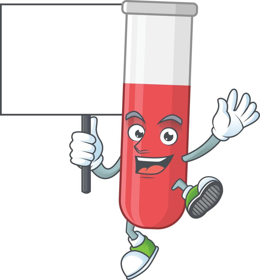 Red test tube Cartoon character vector