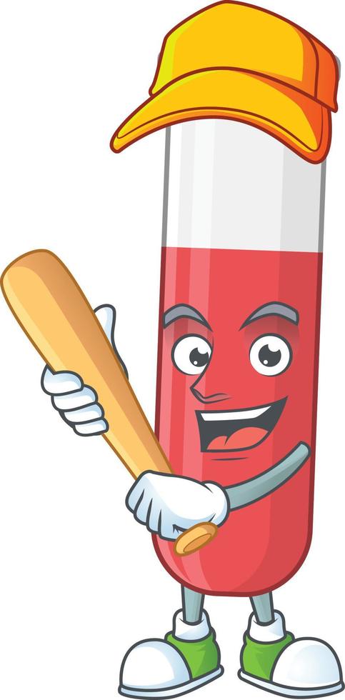 Red test tube Cartoon character vector