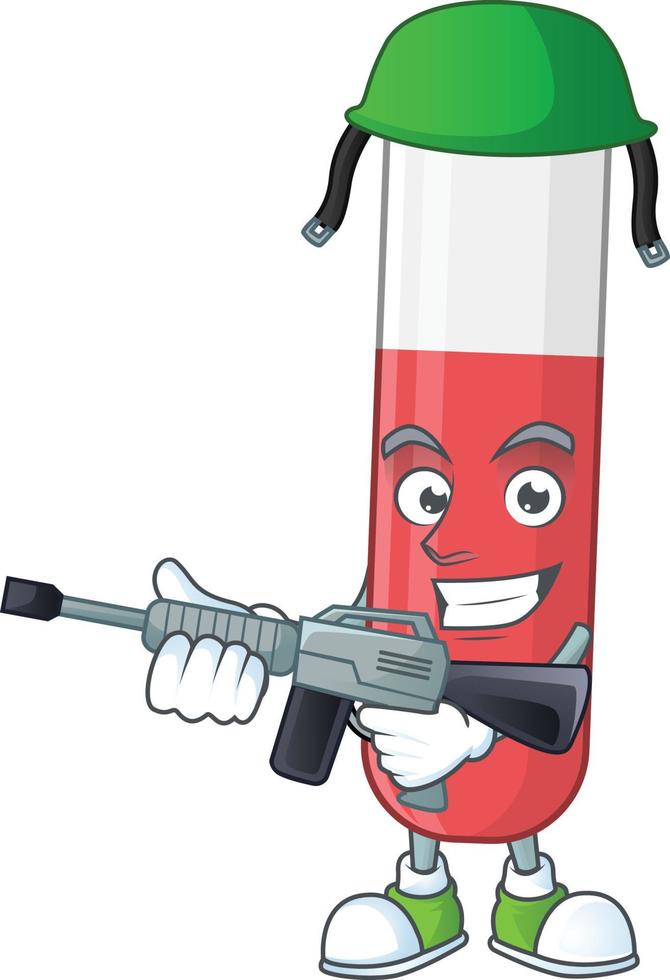 Red test tube Cartoon character vector