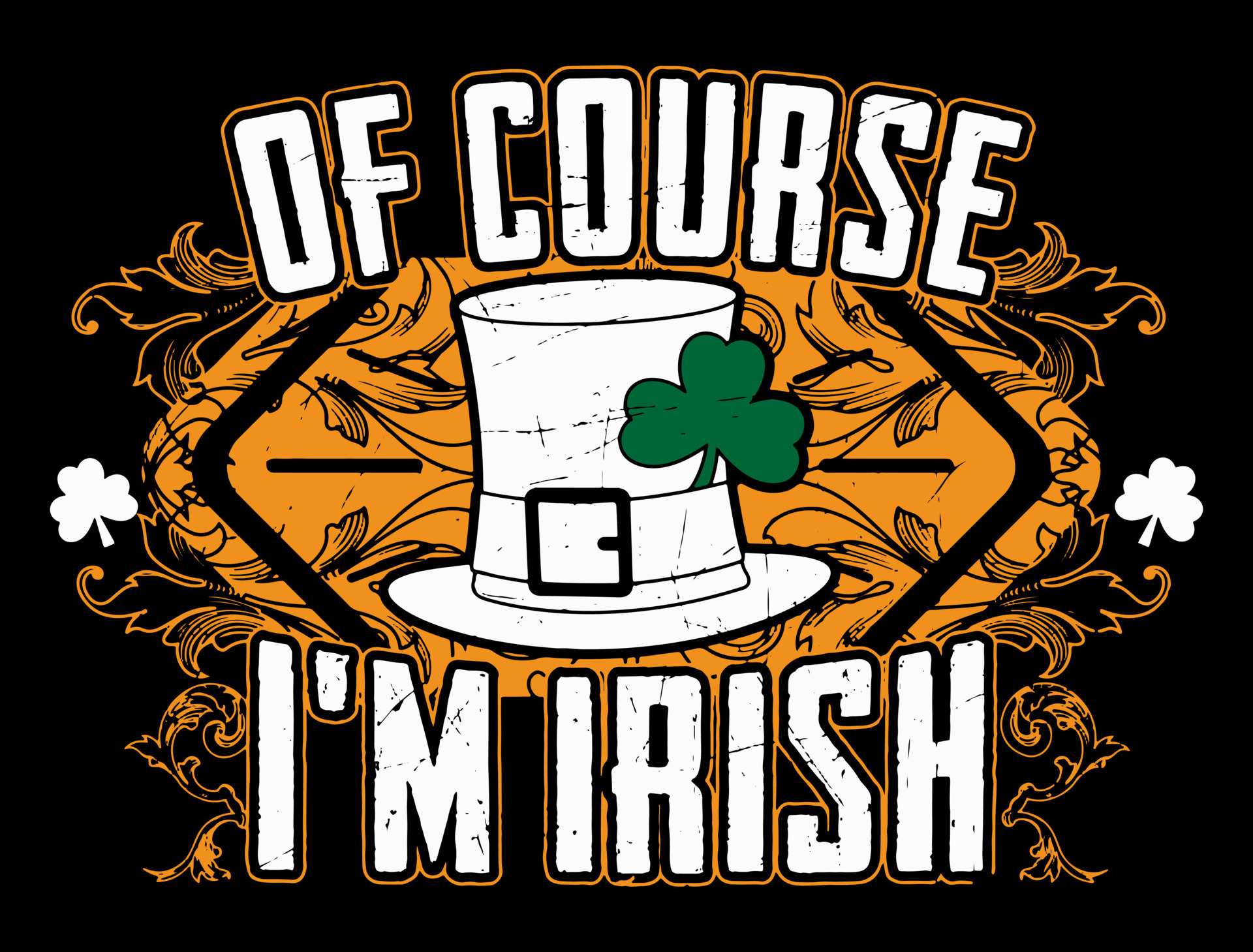 St. Patrick's Day quote typography lettering template on a grunge