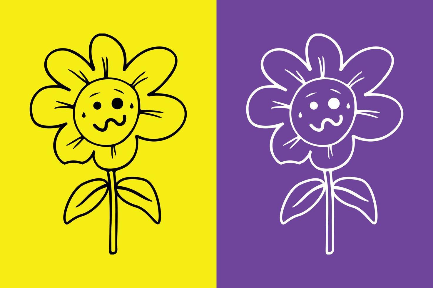 Flower exhausted face emoji - Woozy face emoji vector