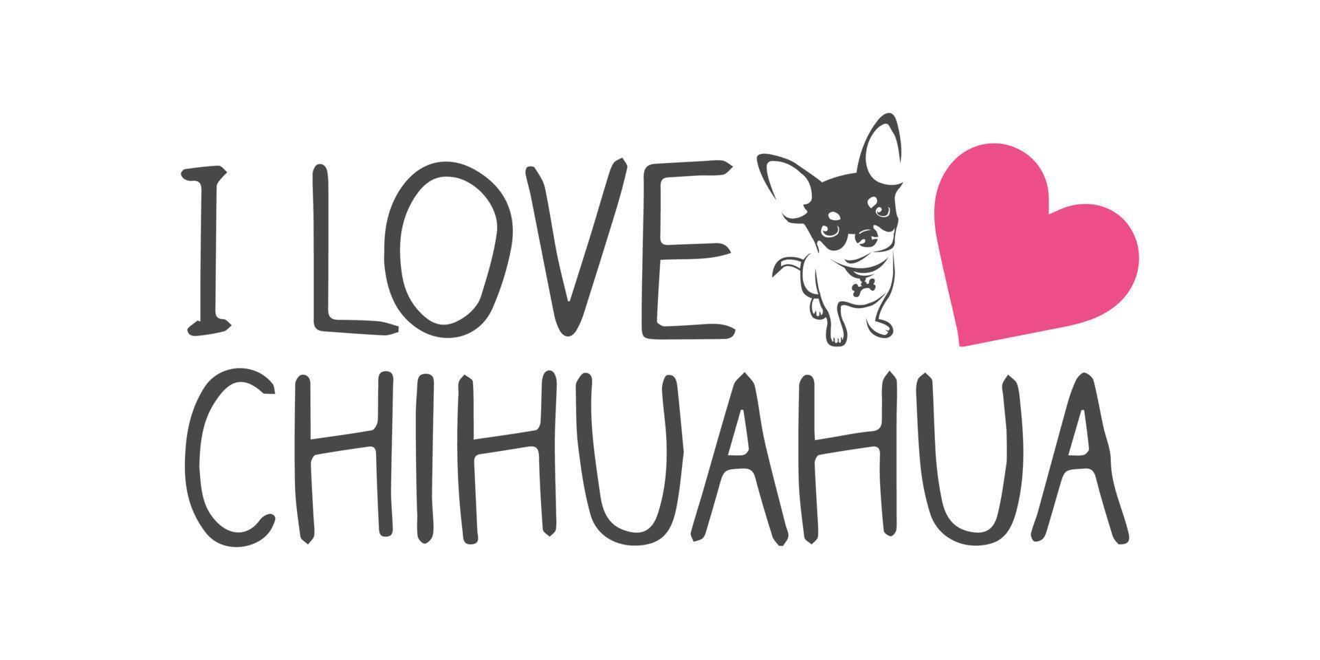 yo amor chihuahua diseño con chihuahua vector y corazón forma.