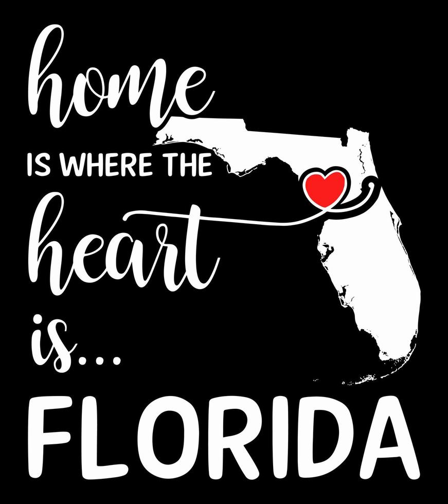 Home is where the heart is. US state Florida. vector