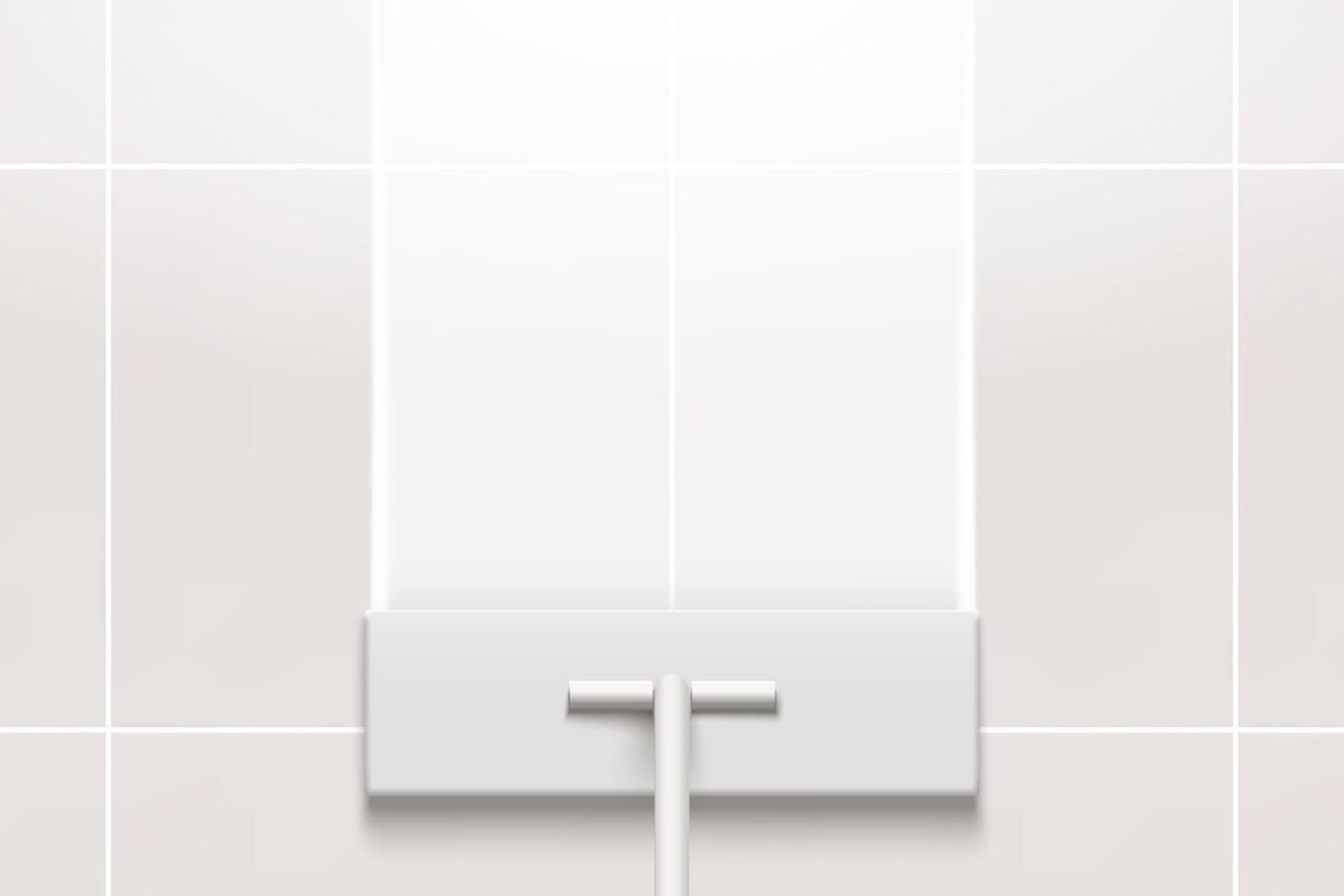 3d illustration of a mop cleaning dirty tiled floor to shine. Top view of a floor cleaner ad design element. vector