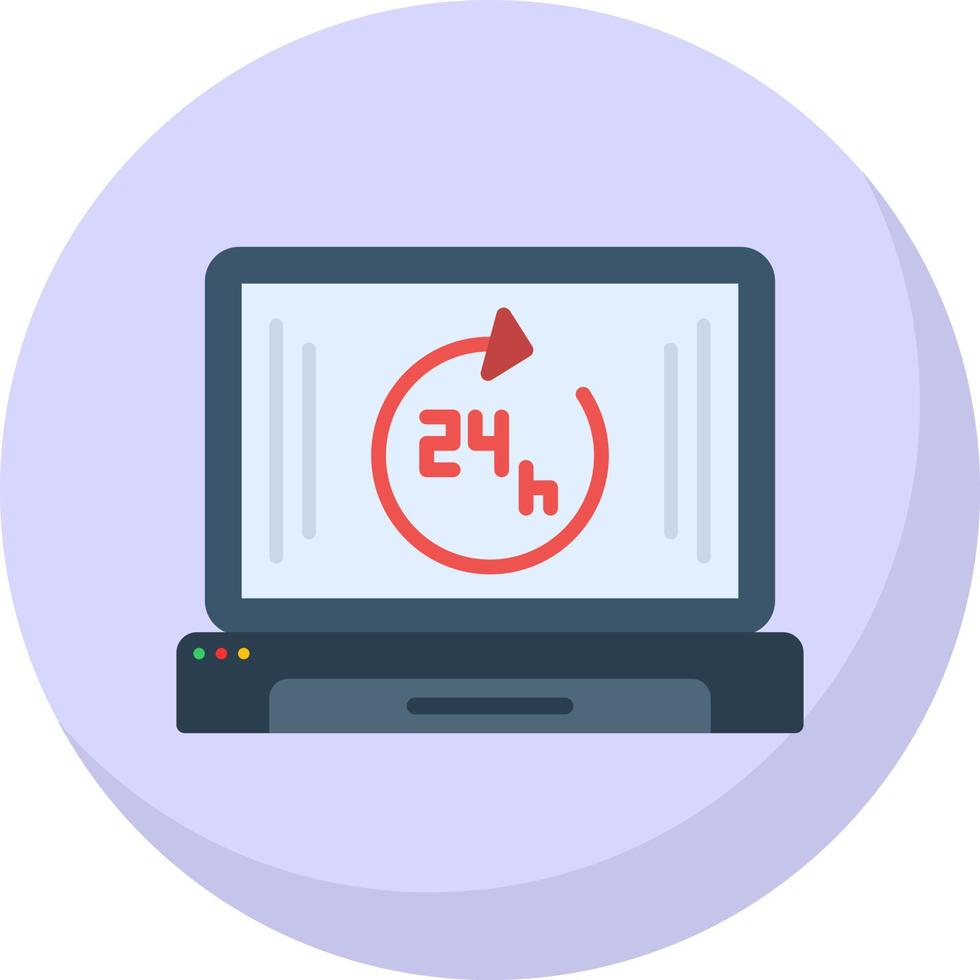 24 Hrs Open Vector Icon Design