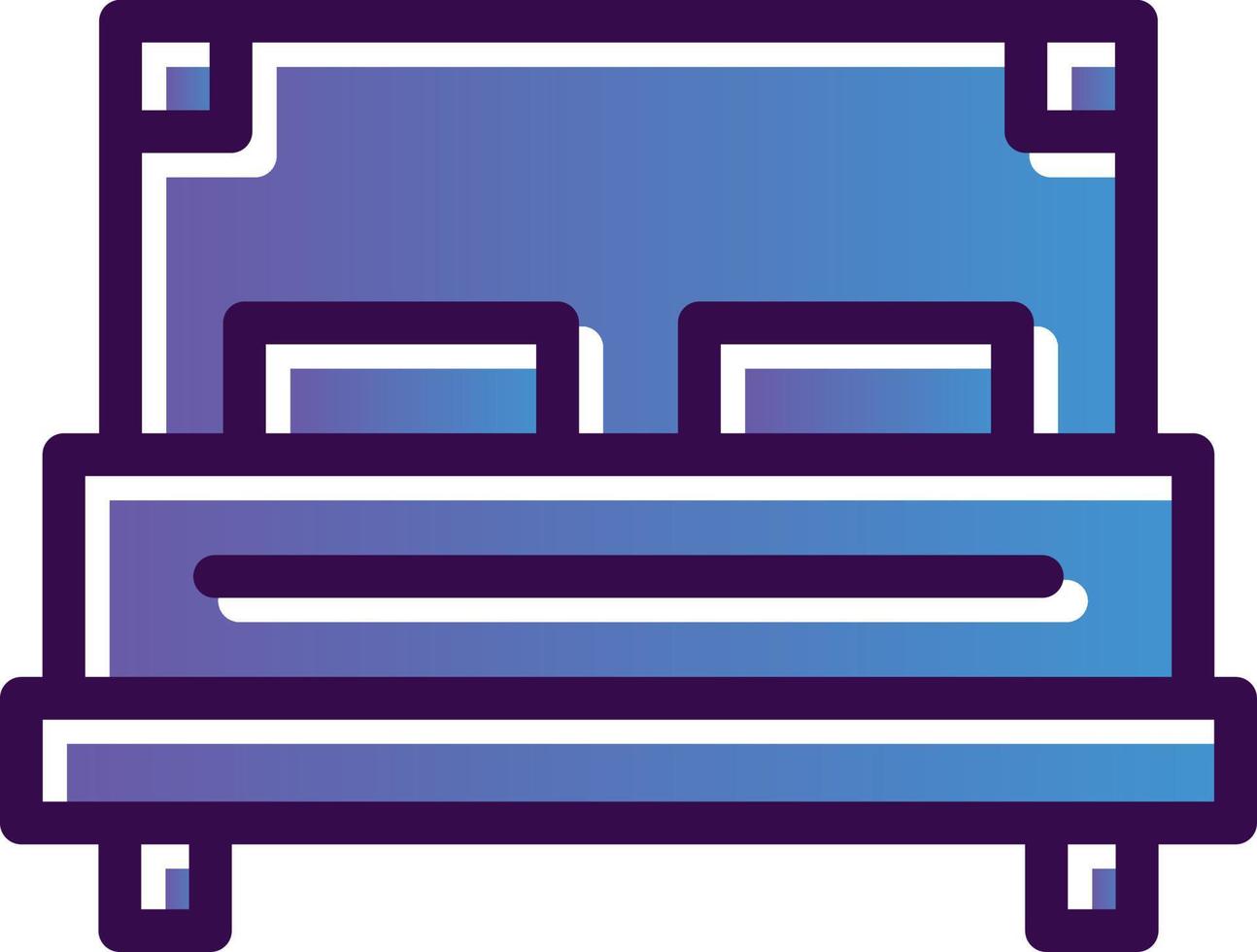 Double Bed Vector Icon Design