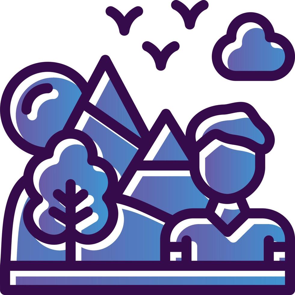 Hiking Vector Icon Design