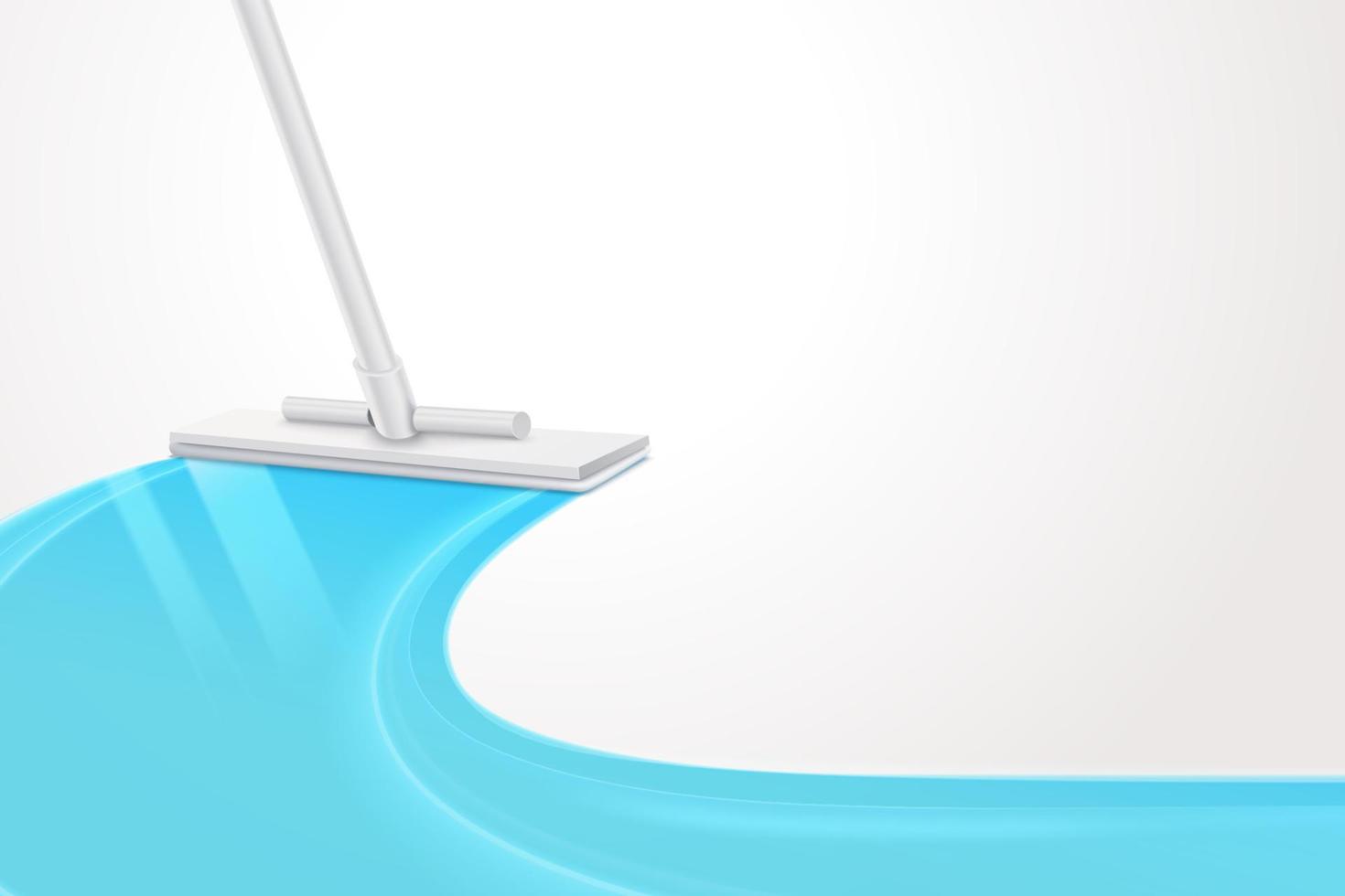 3d ilustración de un realista fregona limpieza superficie haciendo un azul color en limpiado superficie, diseño elemento usado para piso limpiador anuncio. vector
