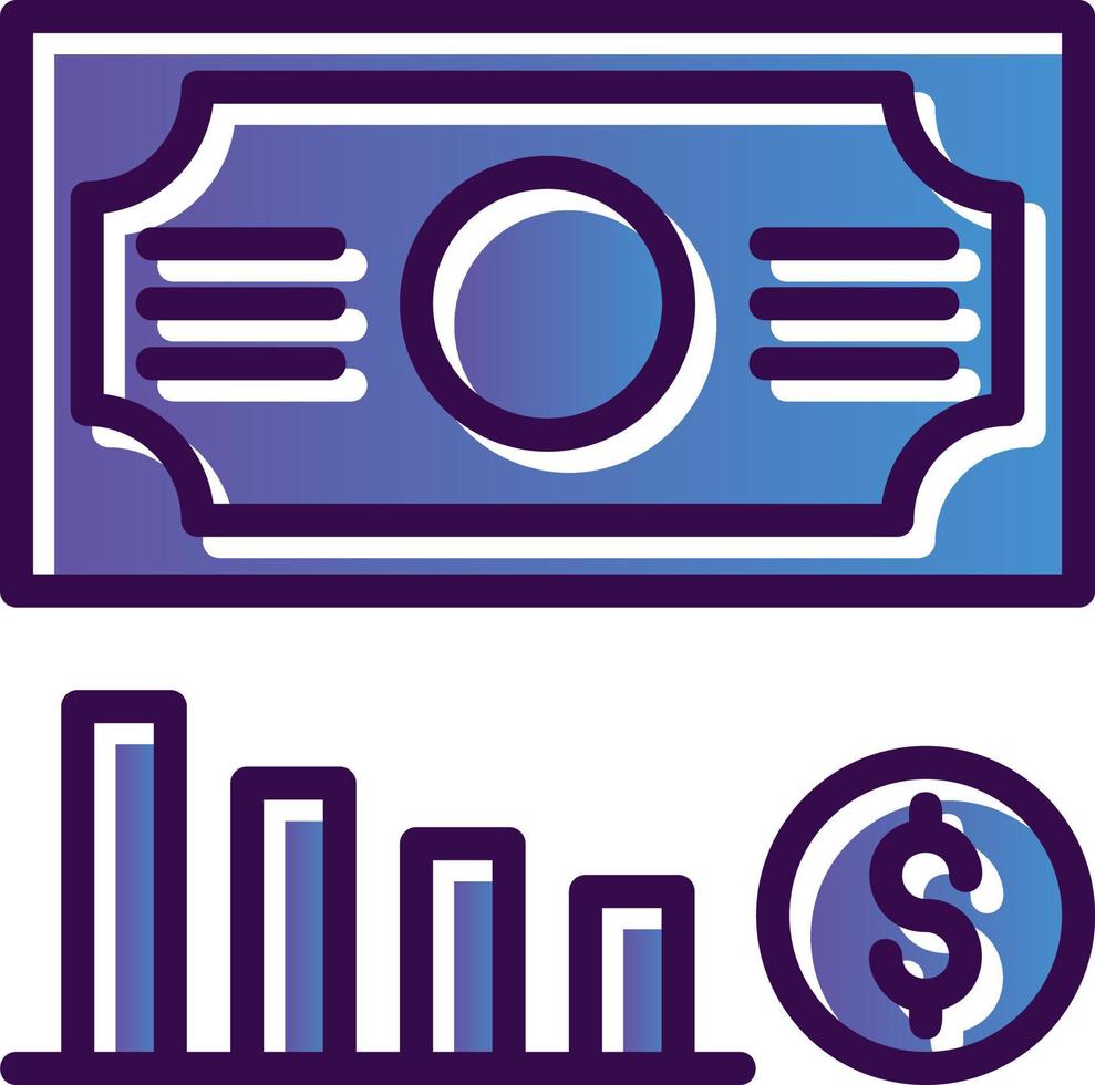 diseño de icono de vector de pérdida de dinero