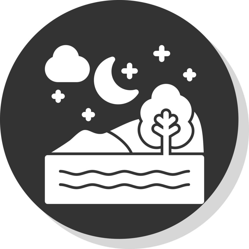 Night Landscape Vector Icon Design