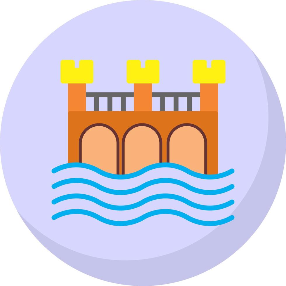 Water Bridge Vector Icon Design