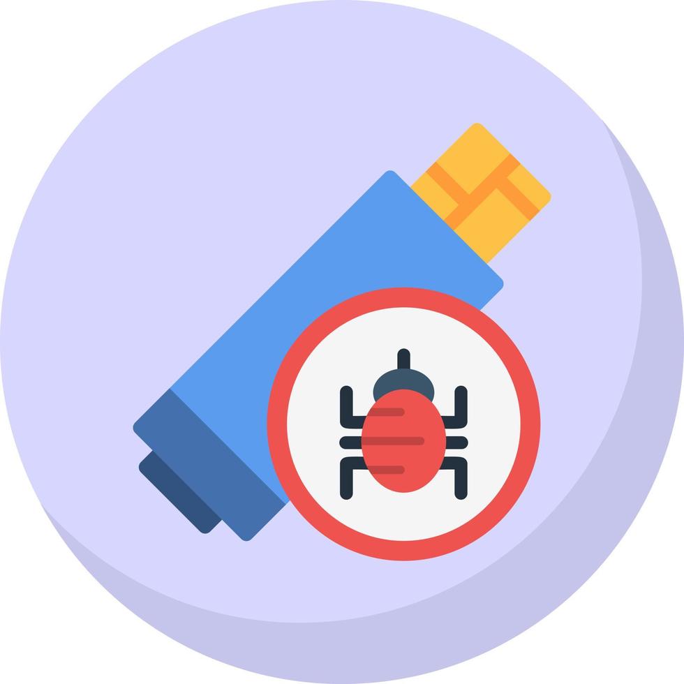 Pendrive Virus Vector Icon Design