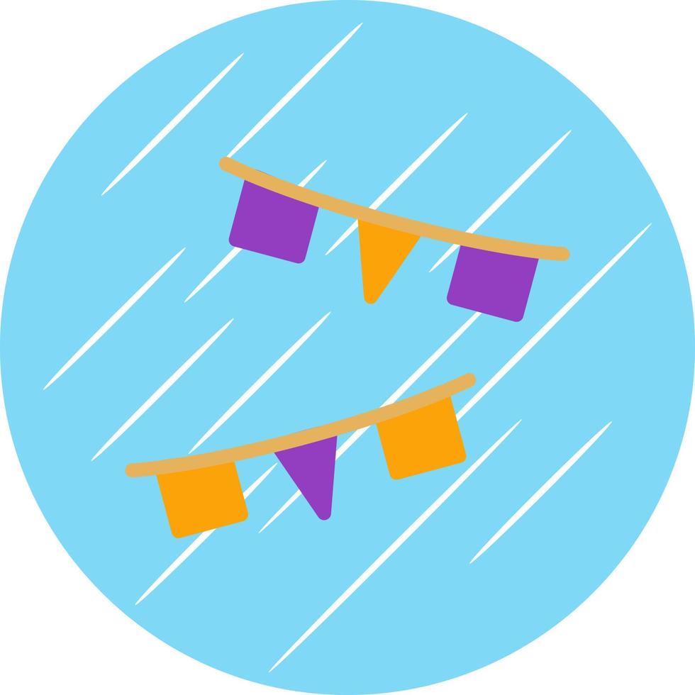 New Year Flags Vector Icon Design