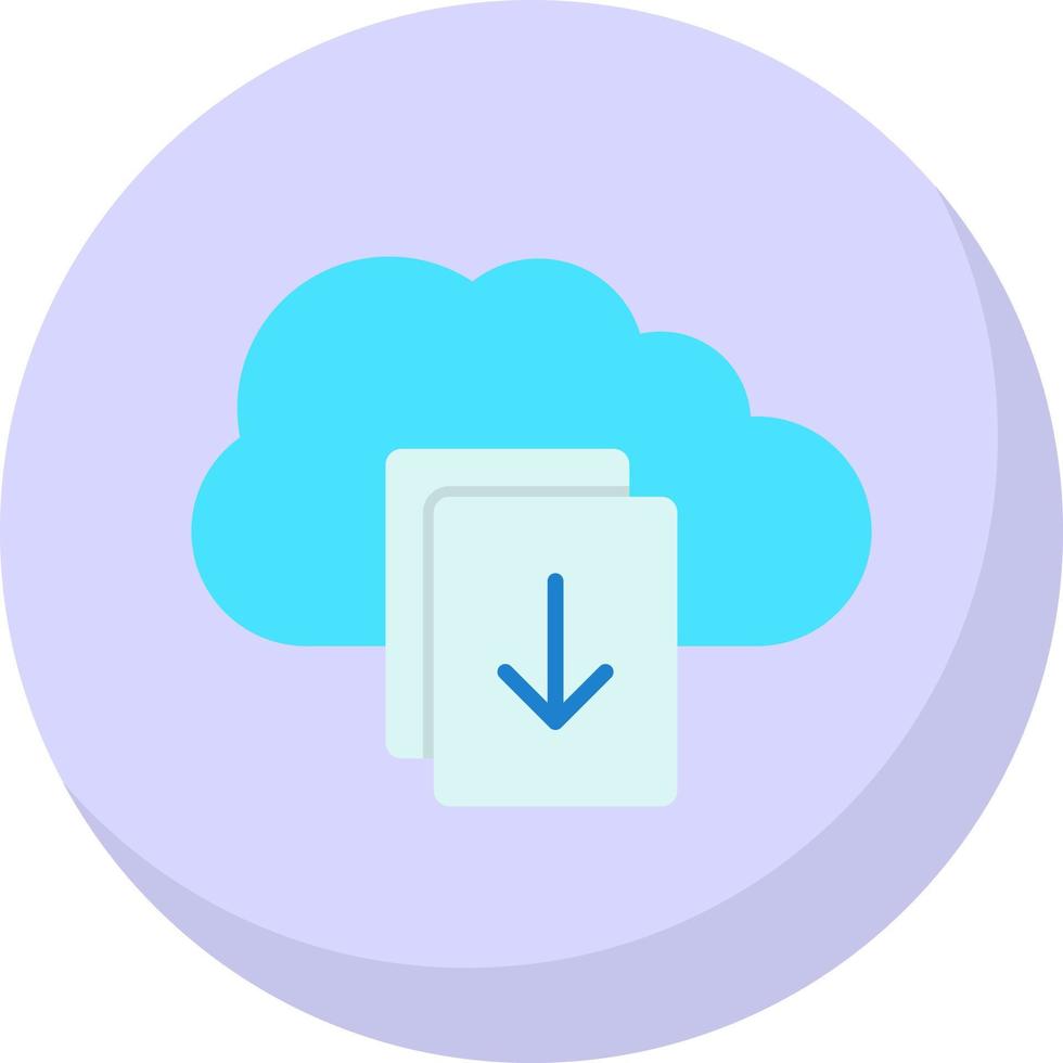 Download File on Cloud Vector Icon Design