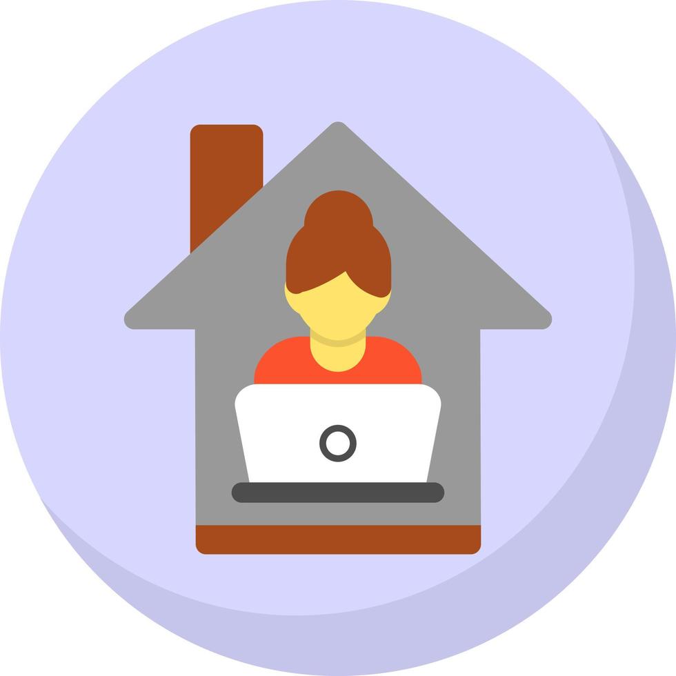 Women Working at Home Vector Icon Design