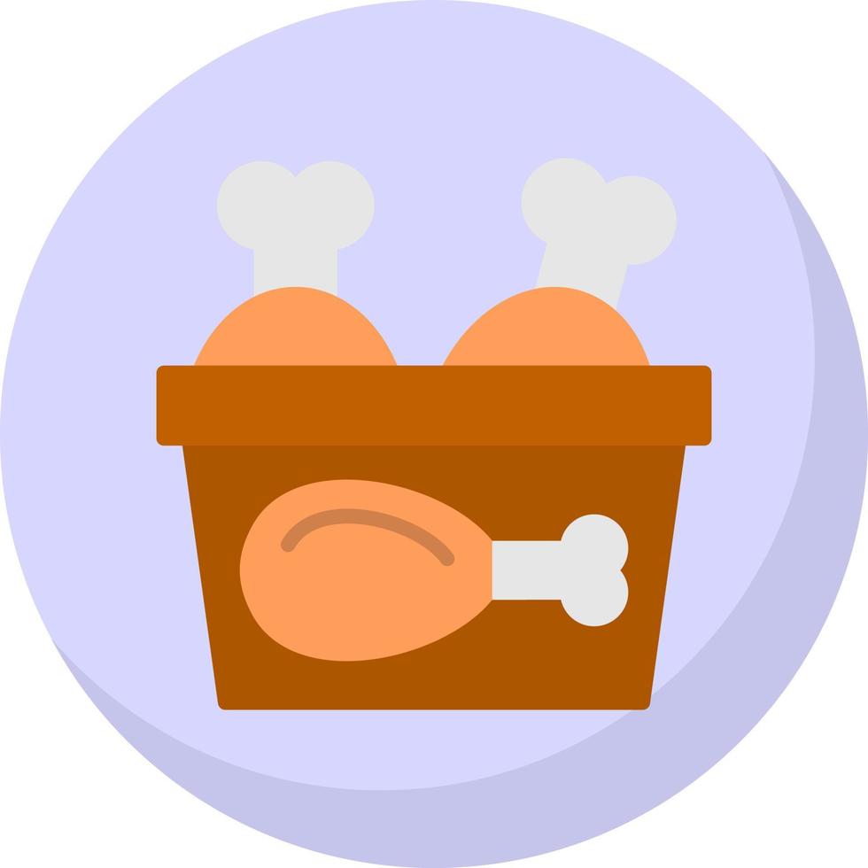 Chicken Bucket Vector Icon Design