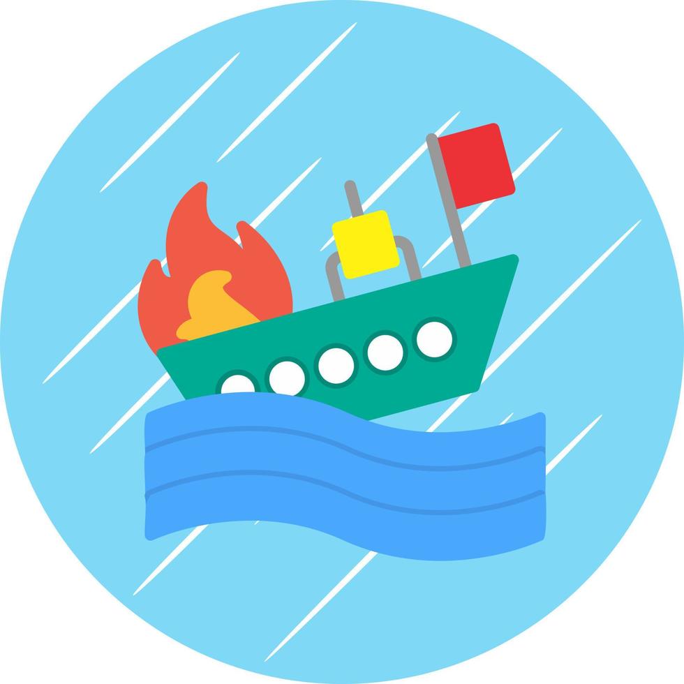 Burning Ship Vector Icon Design