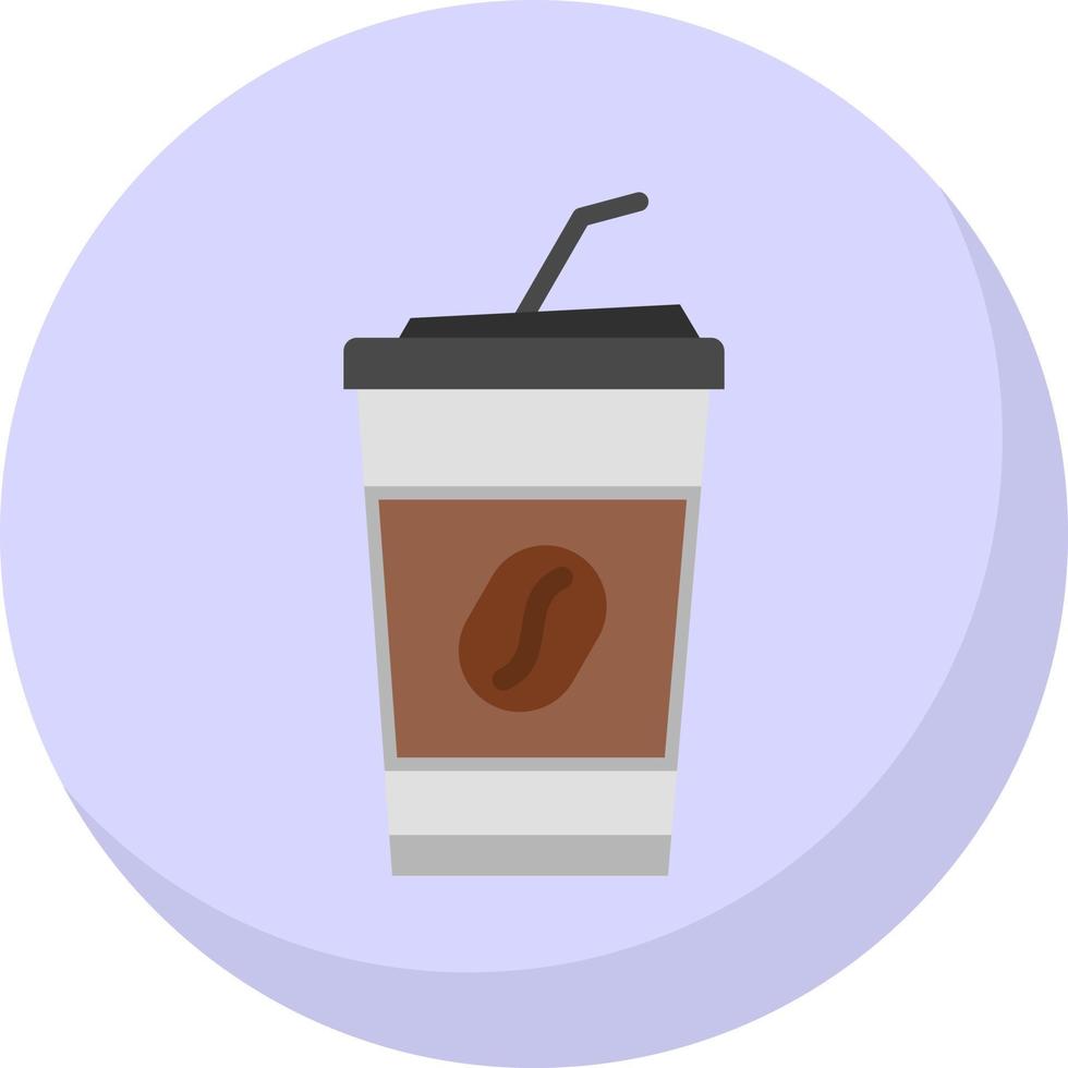 Iced Coffee Vector Icon Design