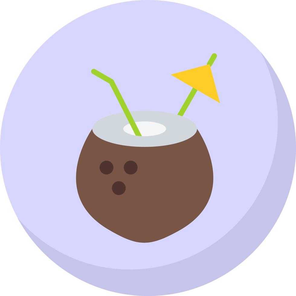 Coconut Drink Vector Icon Design