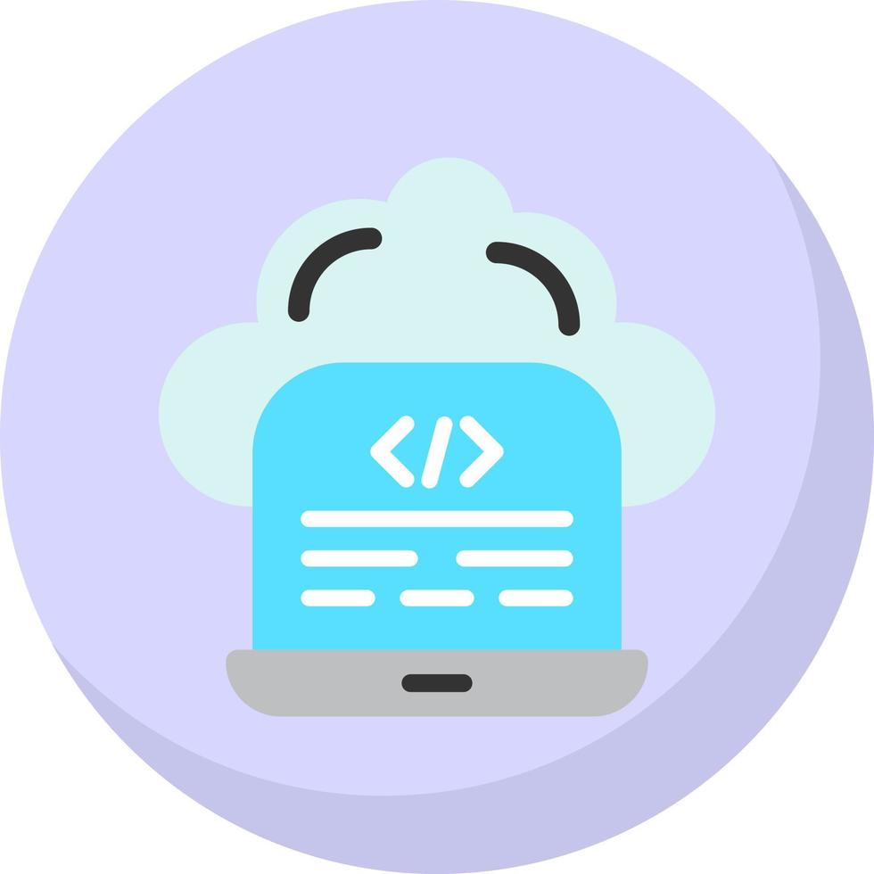 Cloud Coding Vector Icon Design