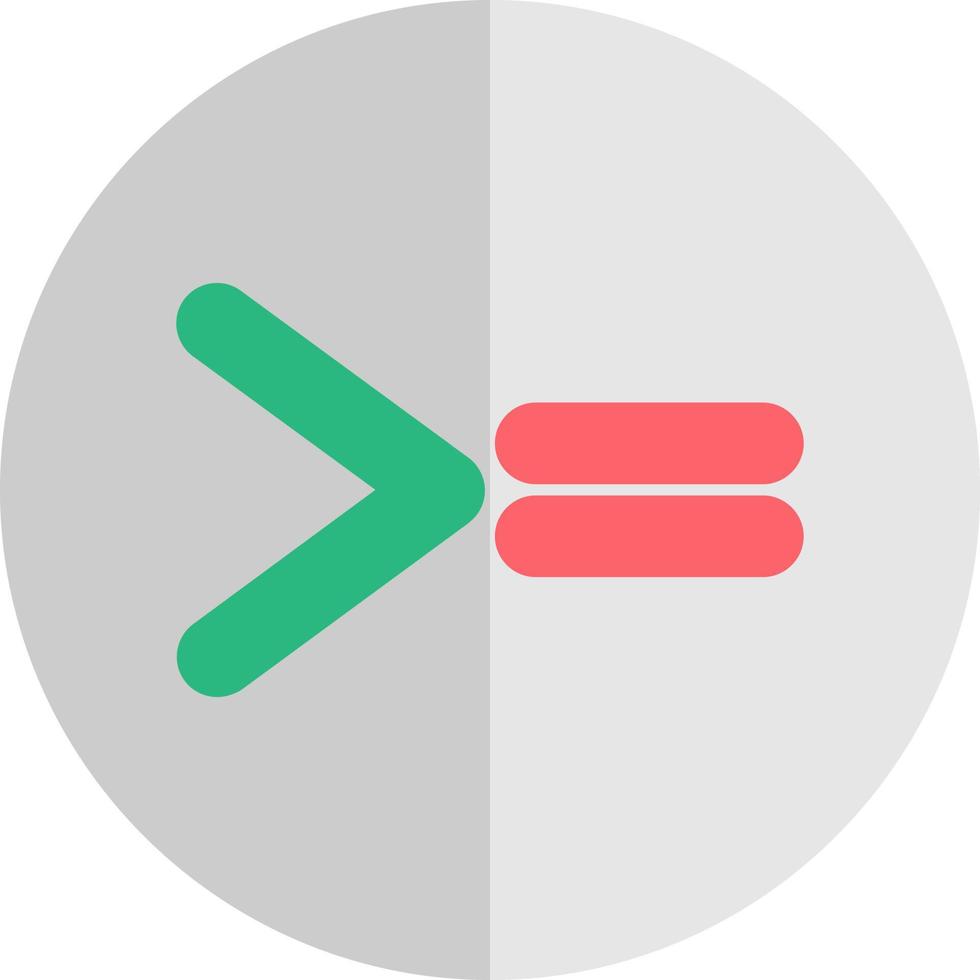 Greater Than Equal Vector Icon Design