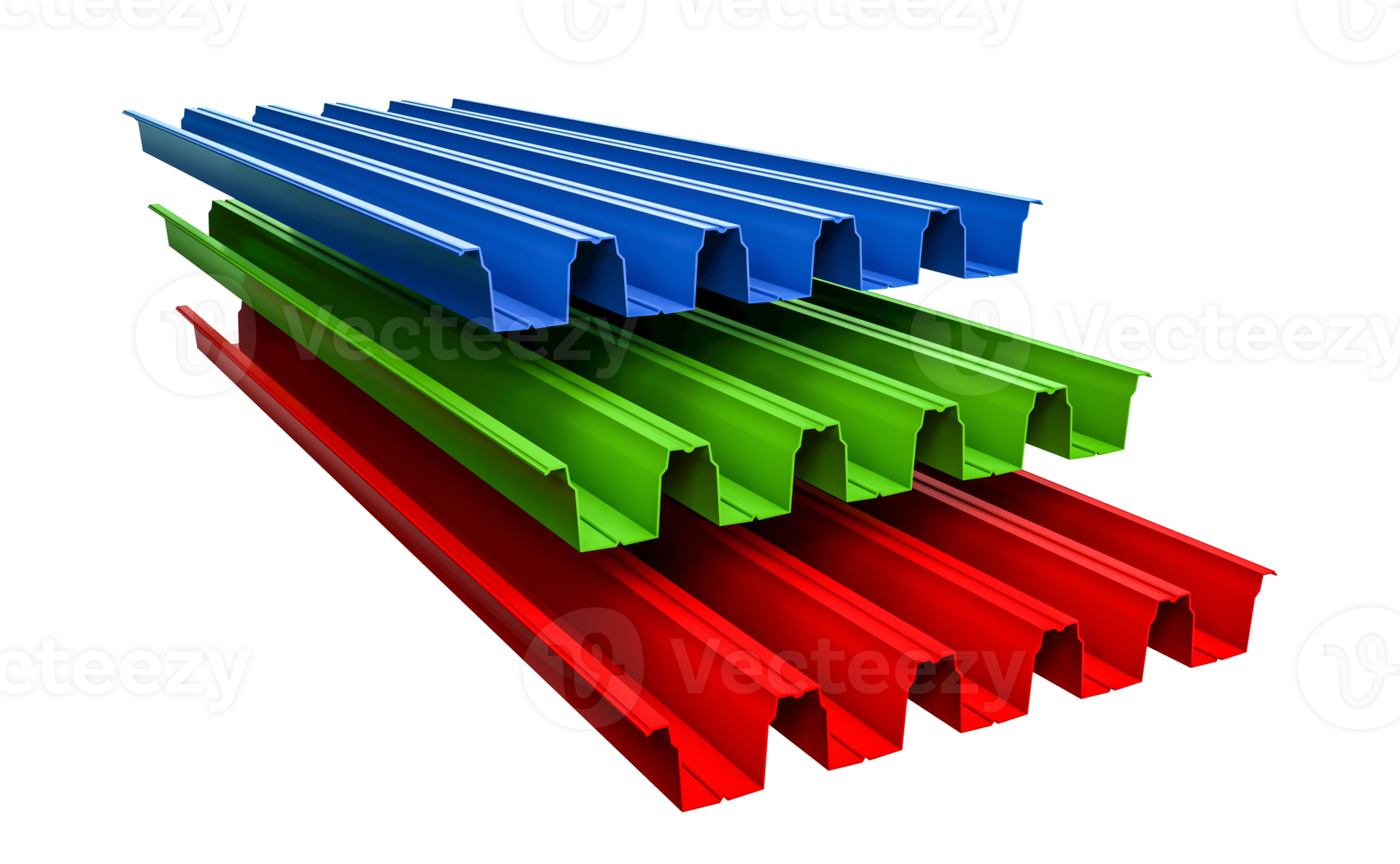 Free Stack of roof coating Corrugated metal sheet profiled sheet 3d